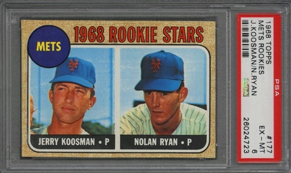 1968 Topps #177 Nolan Ryan Rookie Card – PSA EX-MT 6
